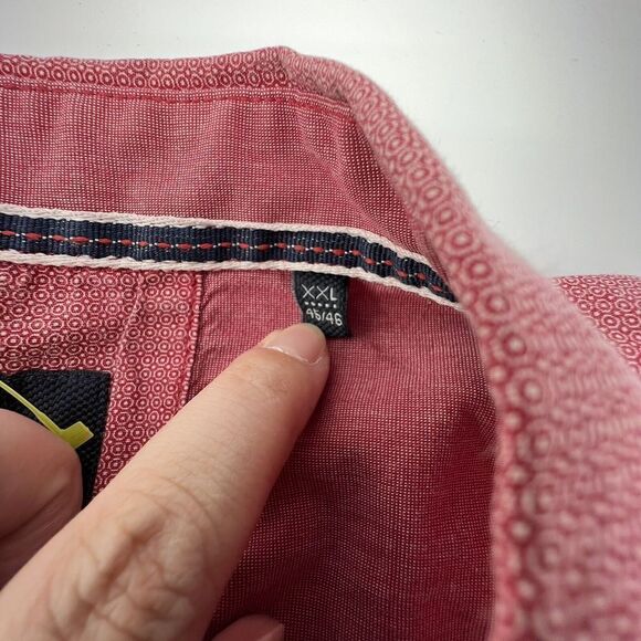 Engbers Slim Fit Red Short Sleeve Shirt Size 2XL 100% Cotton - Picture 5 of 7